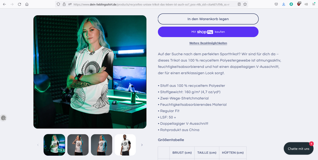 Recyceltes Unisex-Trikot mit Allover-Druck