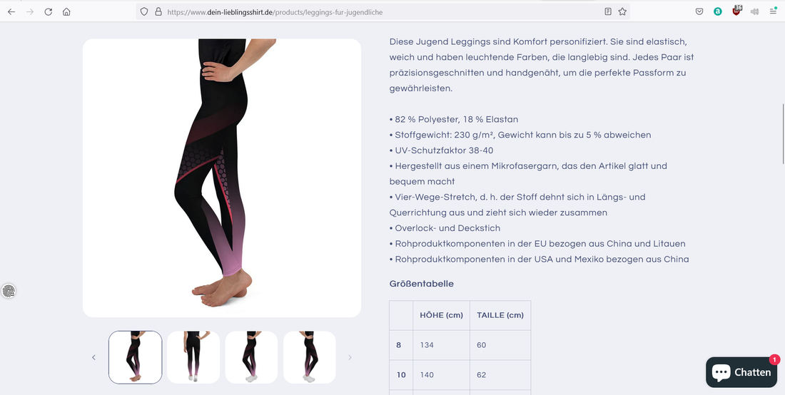 Allover-Leggings für Jugendliche