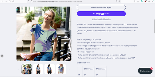 Bauchfreies Allover-T-Shirt