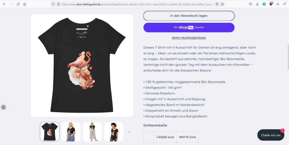 Figurbetontes Damen-T-Shirt mit V-Ausschnitt | B&C TW045