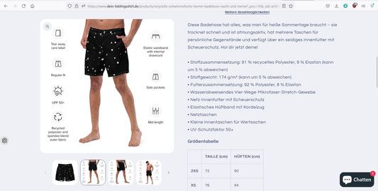 Recycelte Schwimmshorts mit Allover-Druck