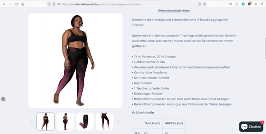 Allover-V-Bund-Leggings mit Taschen