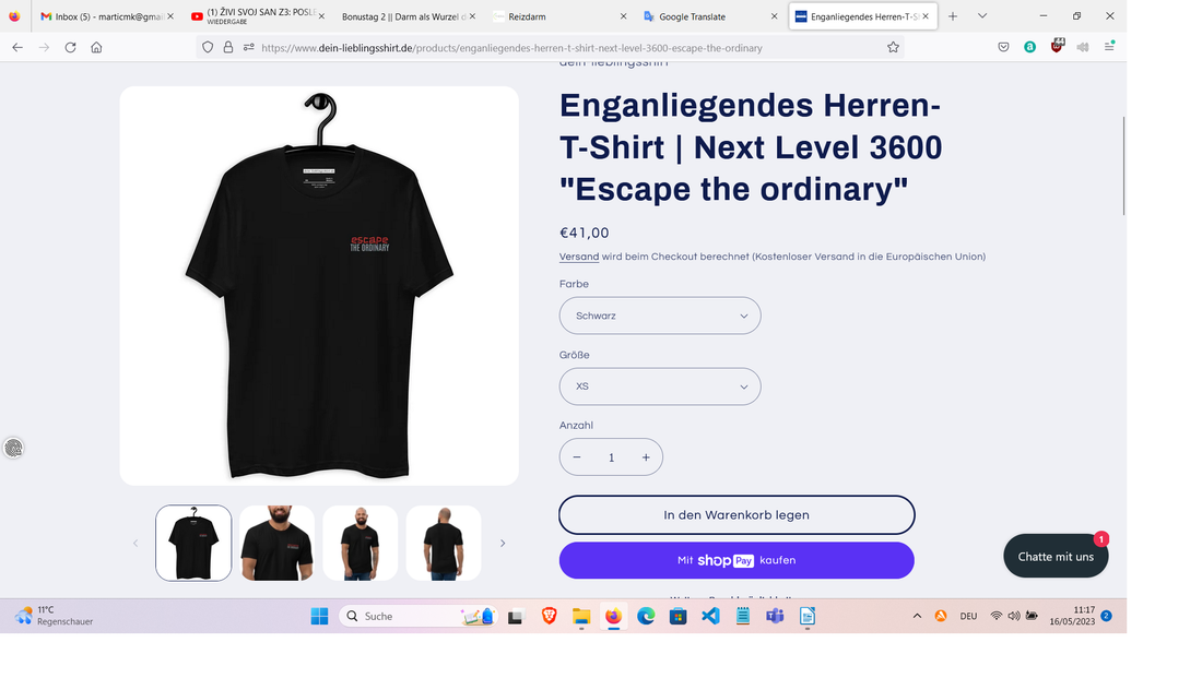 Enganliegendes Herren-T-Shirt | Next Level 3600