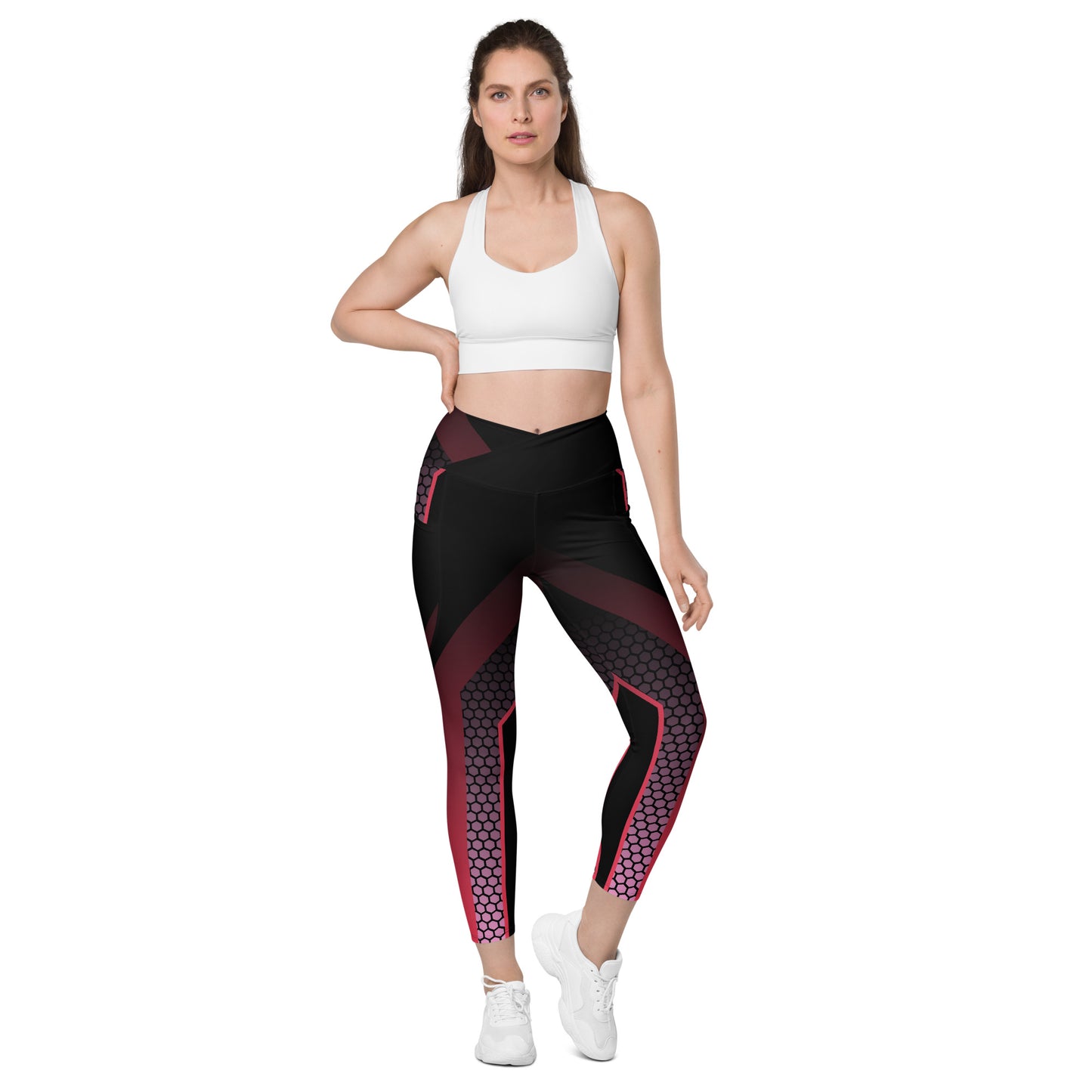 Recycelter V-Bund-Leggings mit Taschen