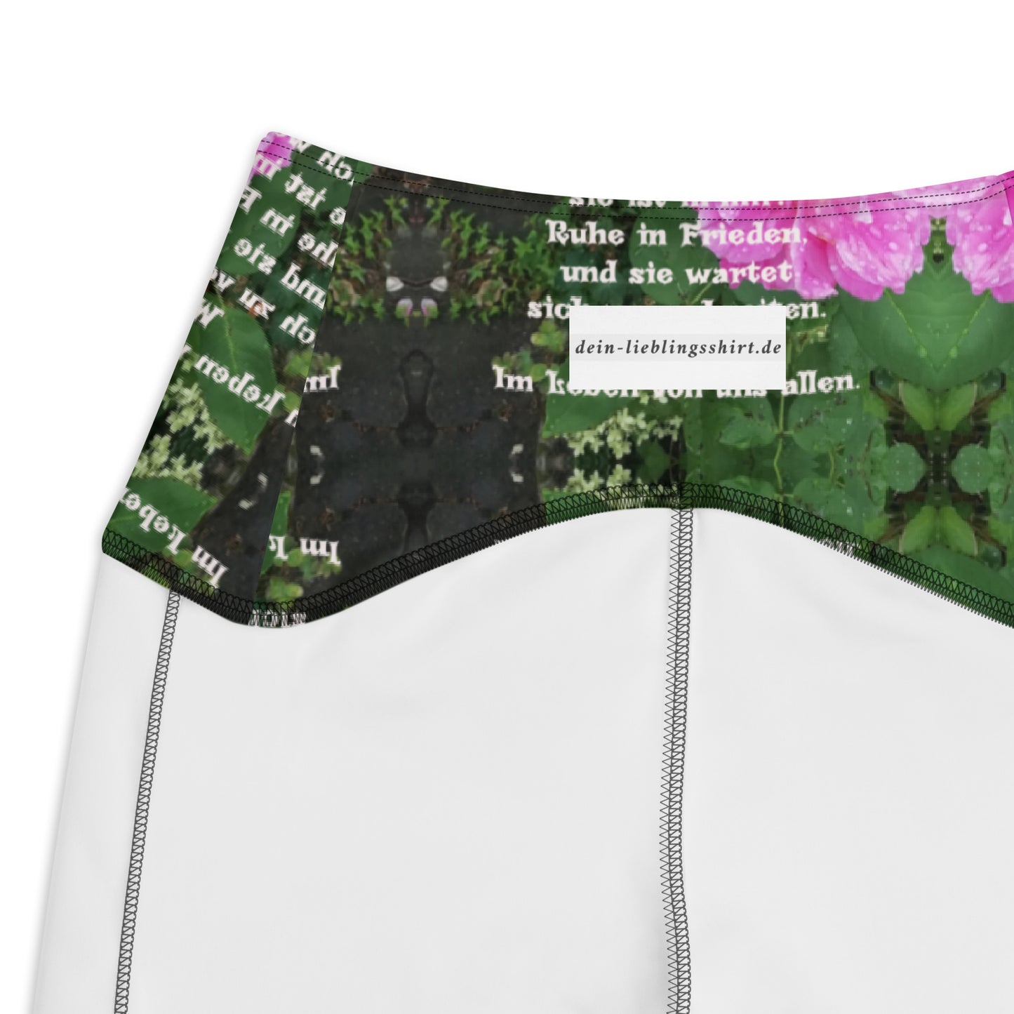 Recycelter V-Bund-Leggings mit Taschen 'Meine Poesie'