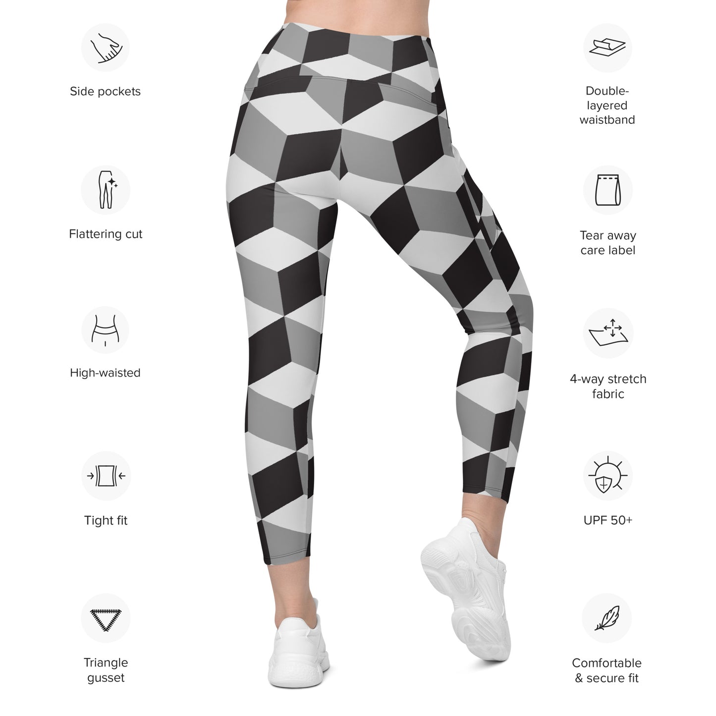 Leggings mit Taschen "Würfeldesign"