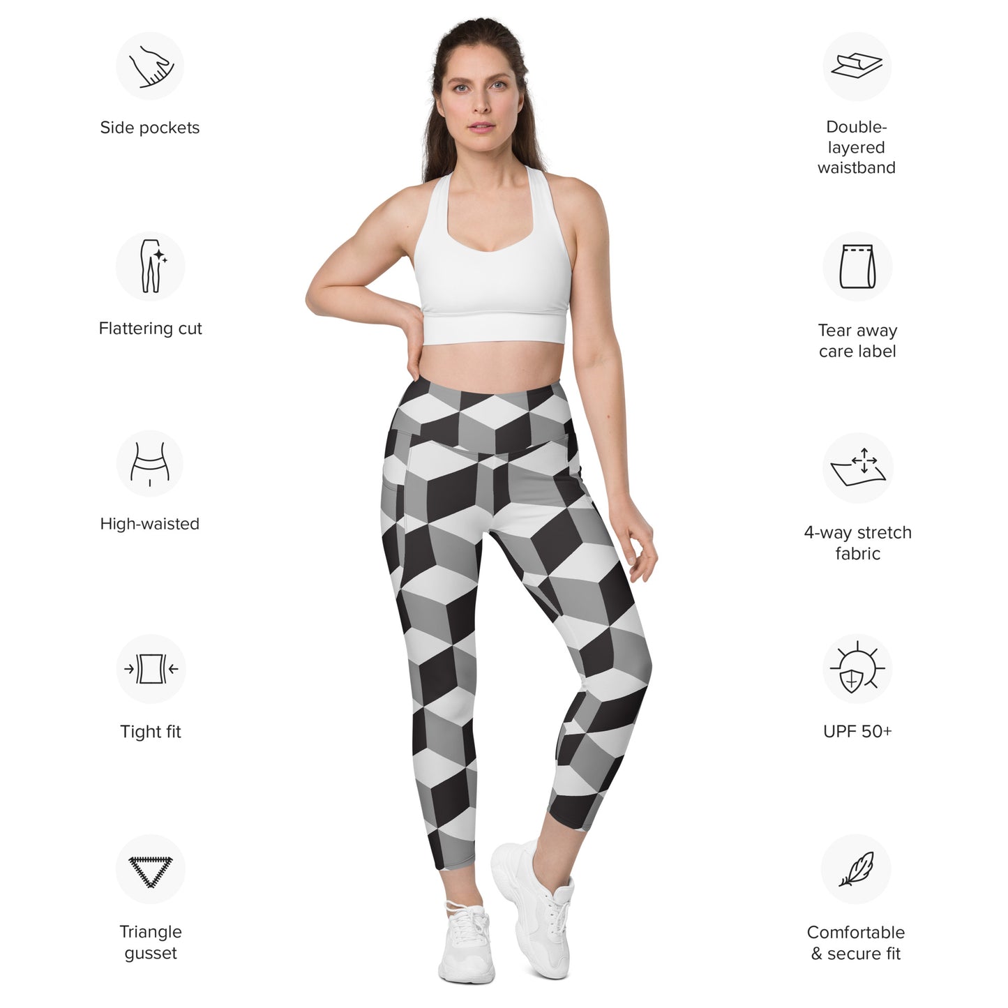 Leggings mit Taschen "Würfeldesign"