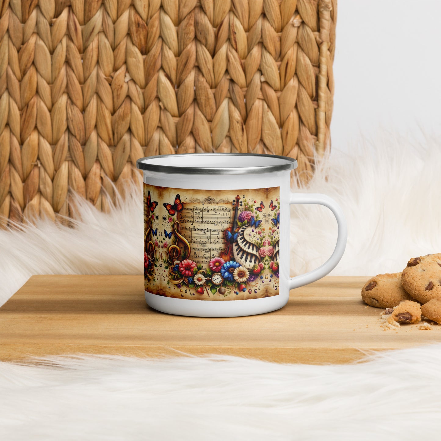 Jeder glückliche Camper braucht eine einzigartige Camper-Tasse. Sie ist leicht, langlebig und multifunktional. Verwende sie für dein Lieblingsgetränk oder eine warme Mahlzeit und befestige sie an deiner Tasche, damit du sie auf einer Wanderung leicht erreichen kannst. Kollektion 'Music is life'