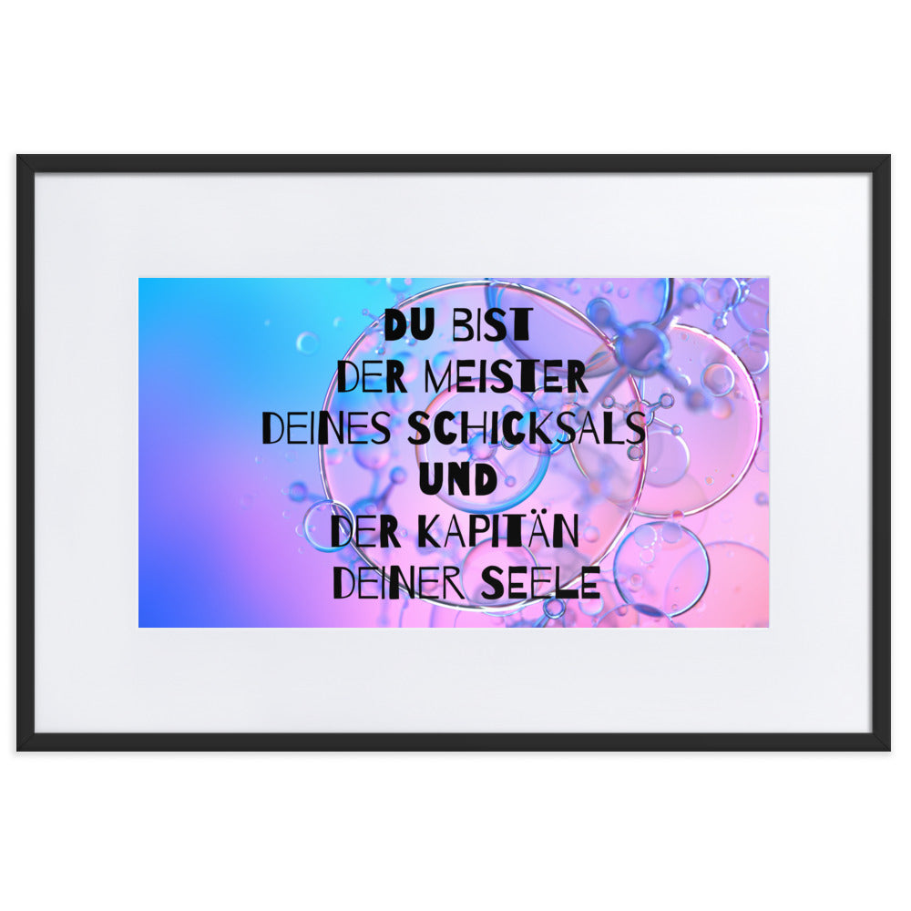 Gerahmtes Poster auf mattem Papier mit Matte (21x30 - 61x91cm) 'Du bist der Meister'