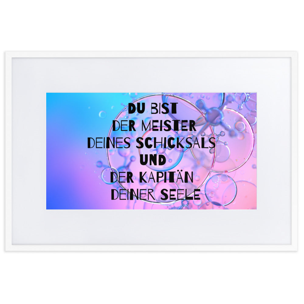 Gerahmtes Poster auf mattem Papier mit Matte (21x30 - 61x91cm) 'Du bist der Meister'