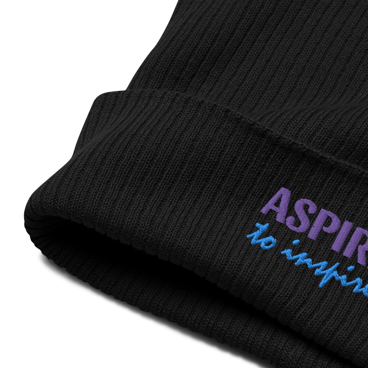 Gerippte Bio-Beanie 'To inspire'