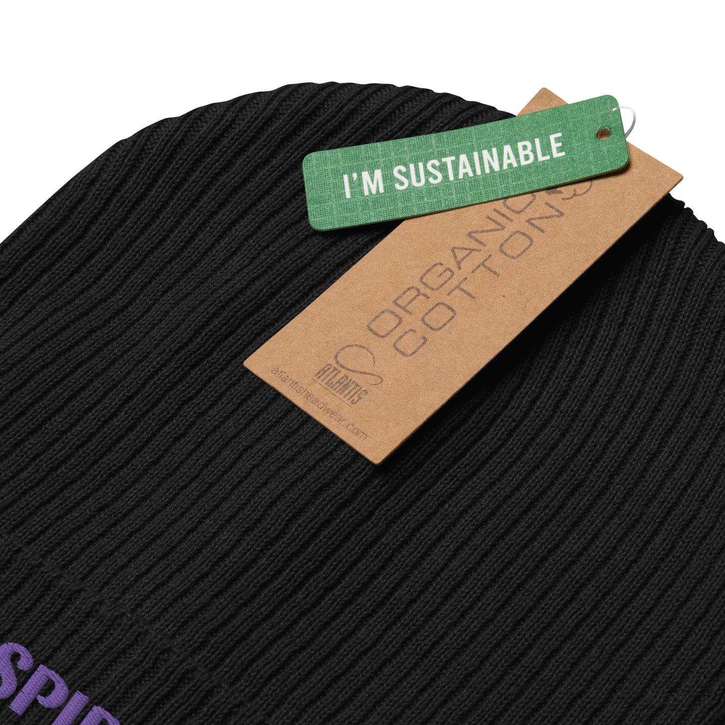 Gerippte Bio-Beanie 'To inspire'