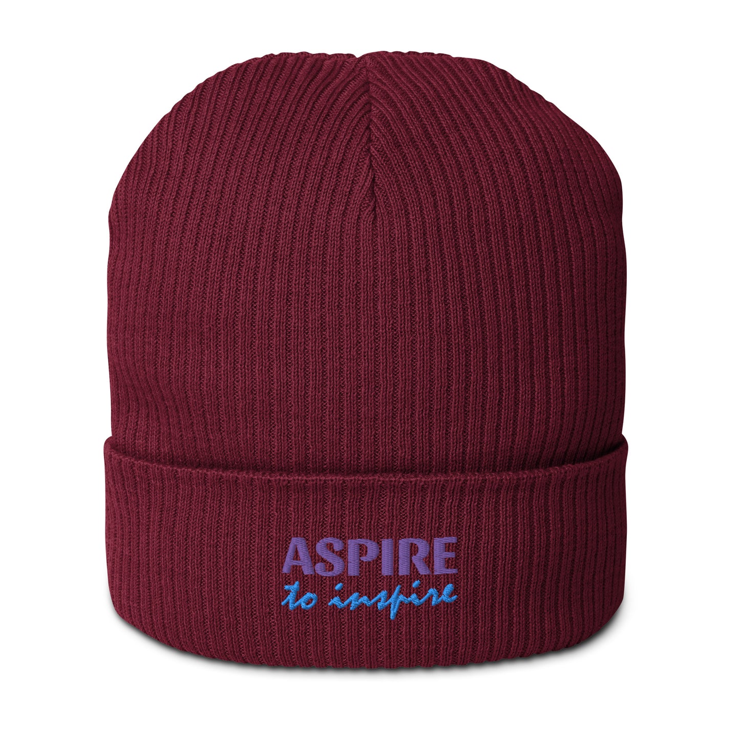 Gerippte Bio-Beanie 'To inspire'