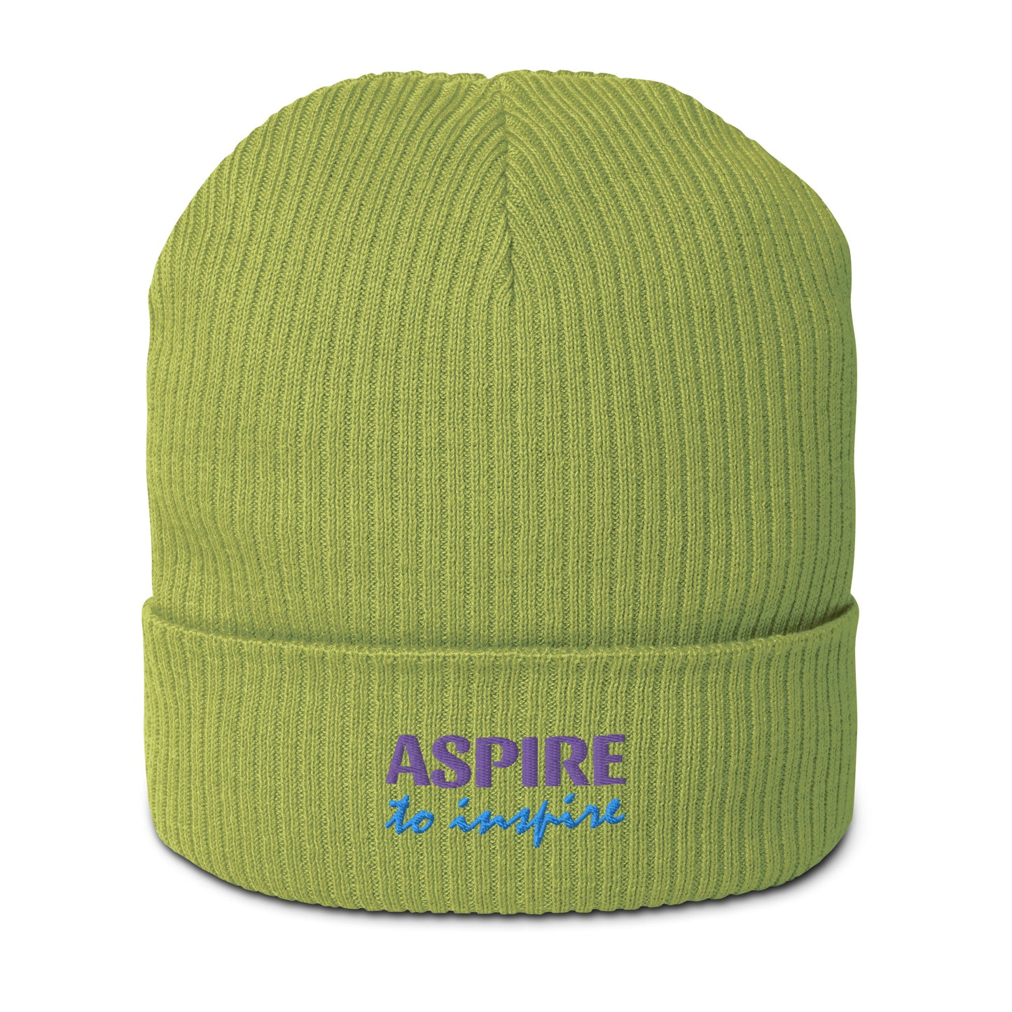 Gerippte Bio-Beanie 'To inspire'