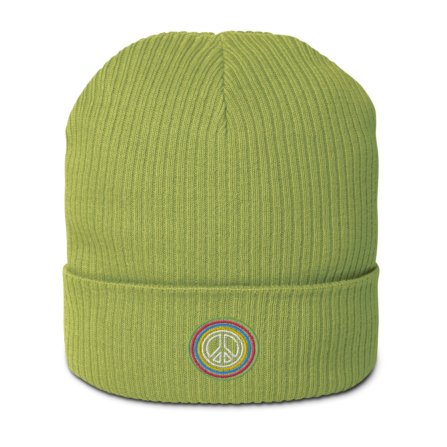 Gerippte Bio-Beanie 'Peace'