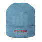 Gerippte Bio-Beanie 'Escape the ordinary'