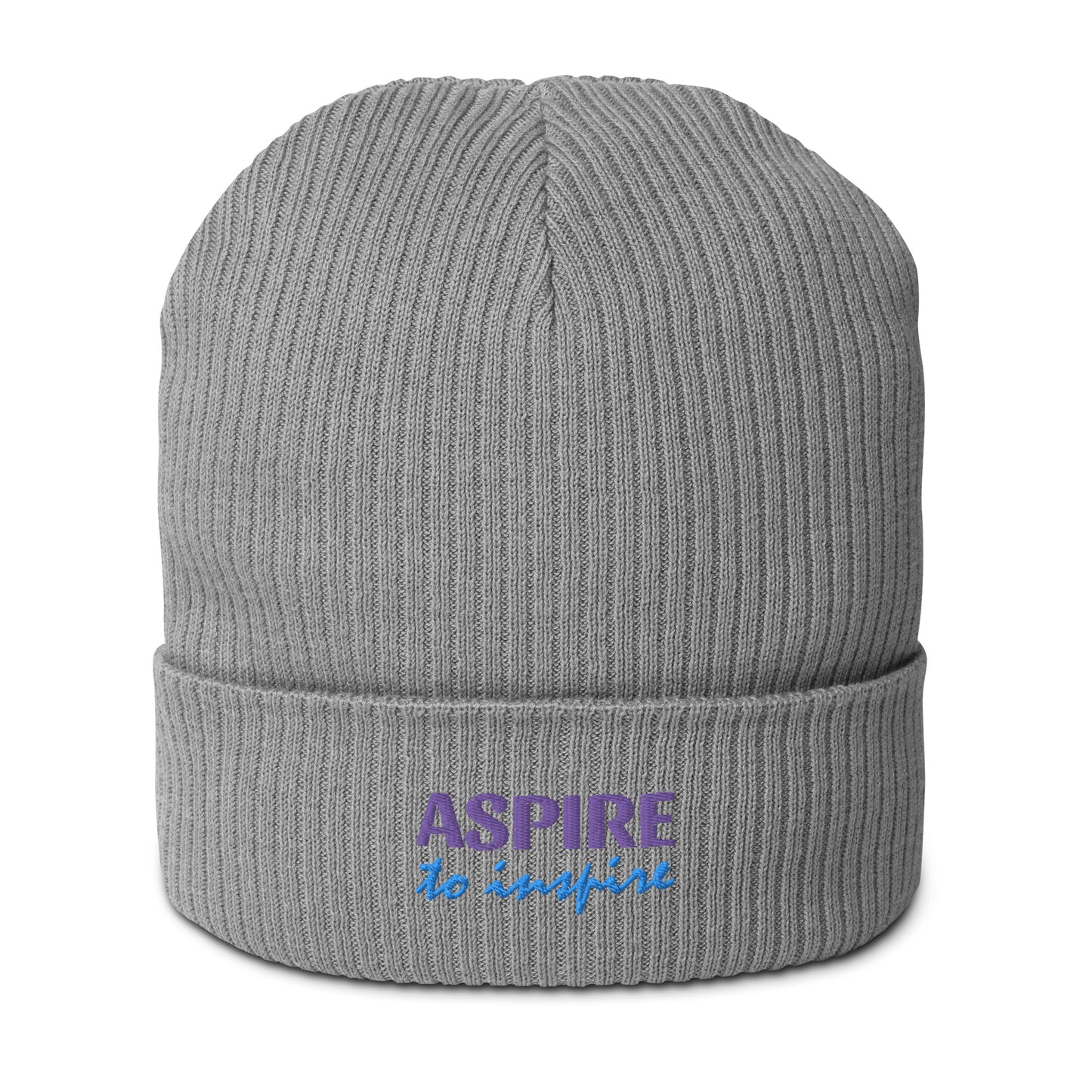 Gerippte Bio-Beanie 'To inspire'