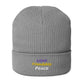 Gerippte Bio-Beanie 'Love, friendship, peace'