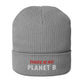 Gerippte Bio-Beanie 'There's no planet B'