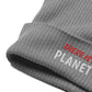 Gerippte Bio-Beanie 'There's no planet B'