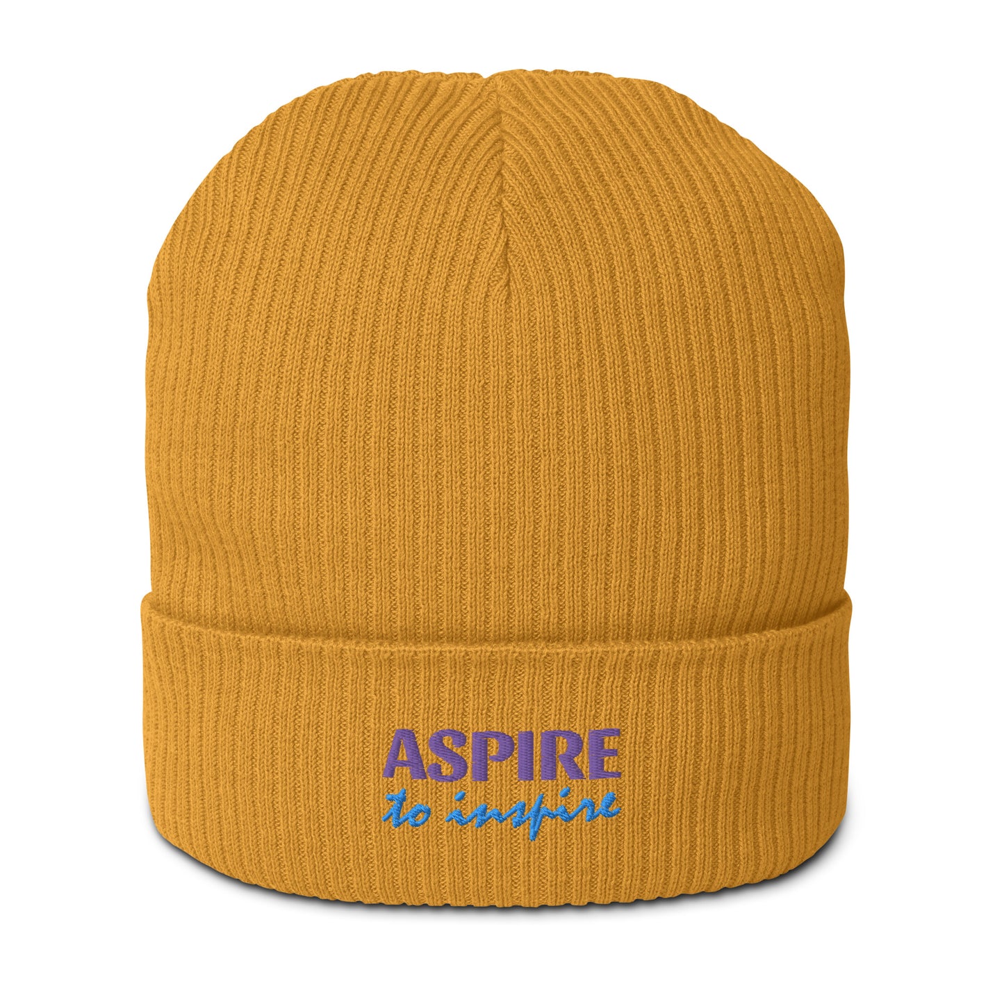 Gerippte Bio-Beanie 'To inspire'