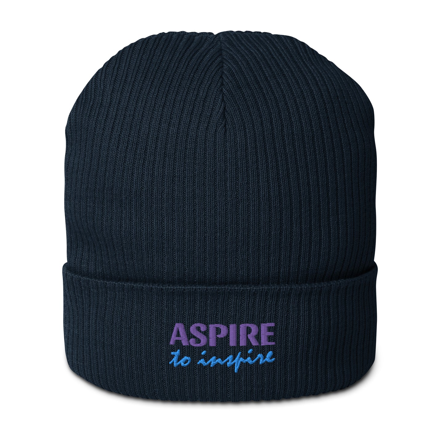 Gerippte Bio-Beanie 'To inspire'