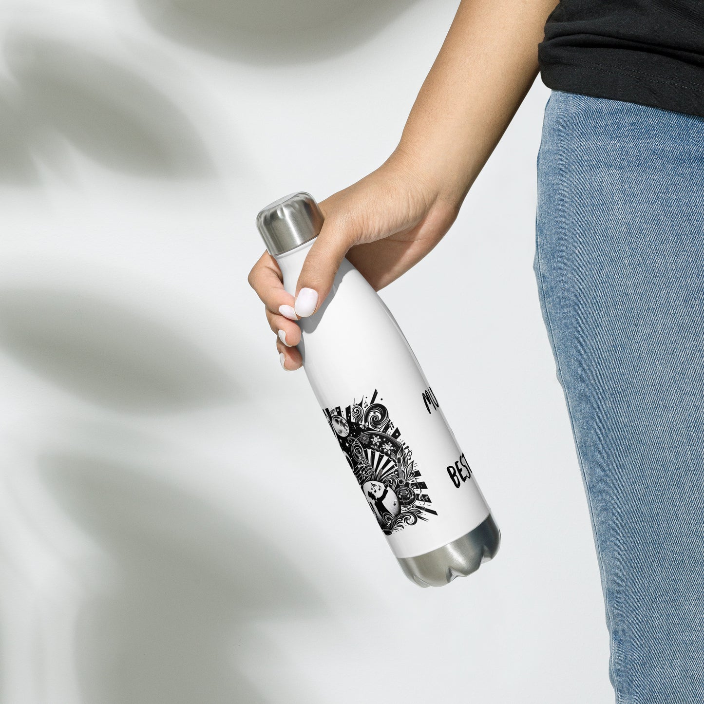 Edelstahl Trinkflasche 'Music is life', Teil meiner 'Music is life'-Kollektion