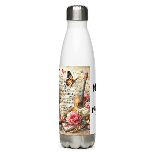 Edelstahl Trinkflasche 'Music is life'