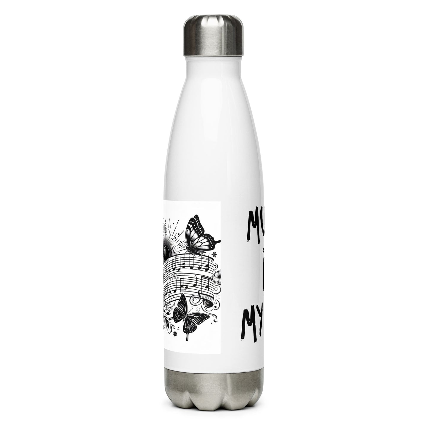 Edelstahl Trinkflasche 'Music is life', Teil meiner 'Music is life'-Kollektion