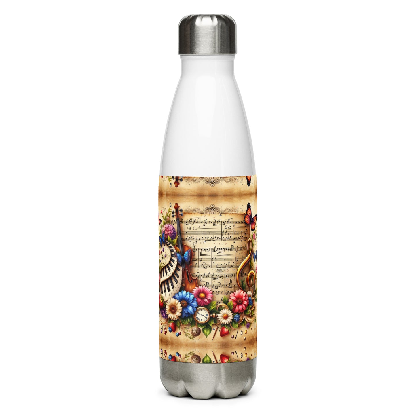 Edelstahl Trinkflasche 'Music is life', Teil meiner 'Music is life'-Kollektion