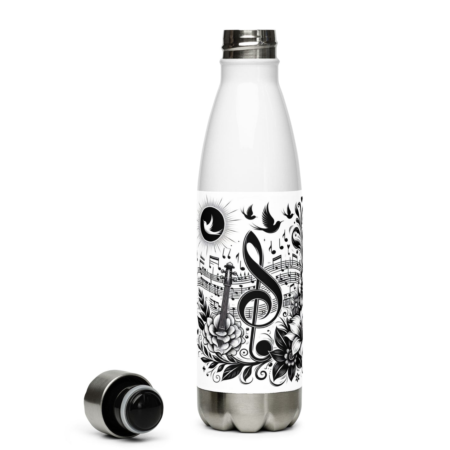 Edelstahl Trinkflasche 'Music is life', Teil meiner 'Music is life'-Kollektion