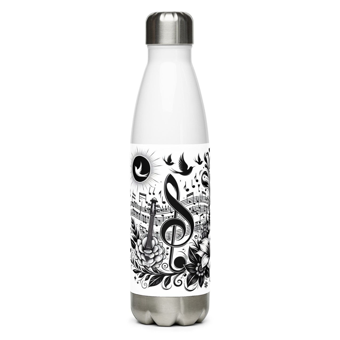 Edelstahl Trinkflasche 'Music is life', Teil meiner 'Music is life'-Kollektion