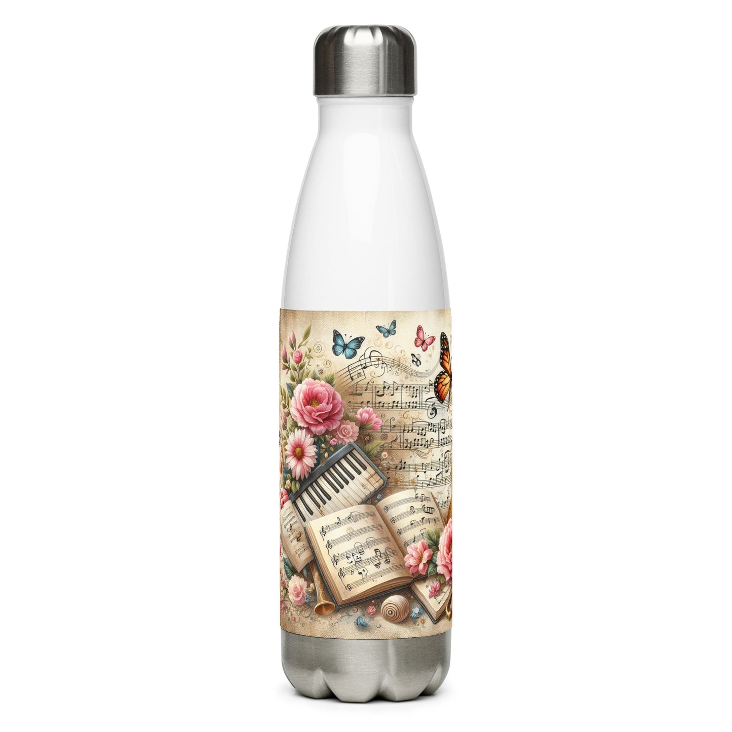 Edelstahl Trinkflasche 'Music is life'