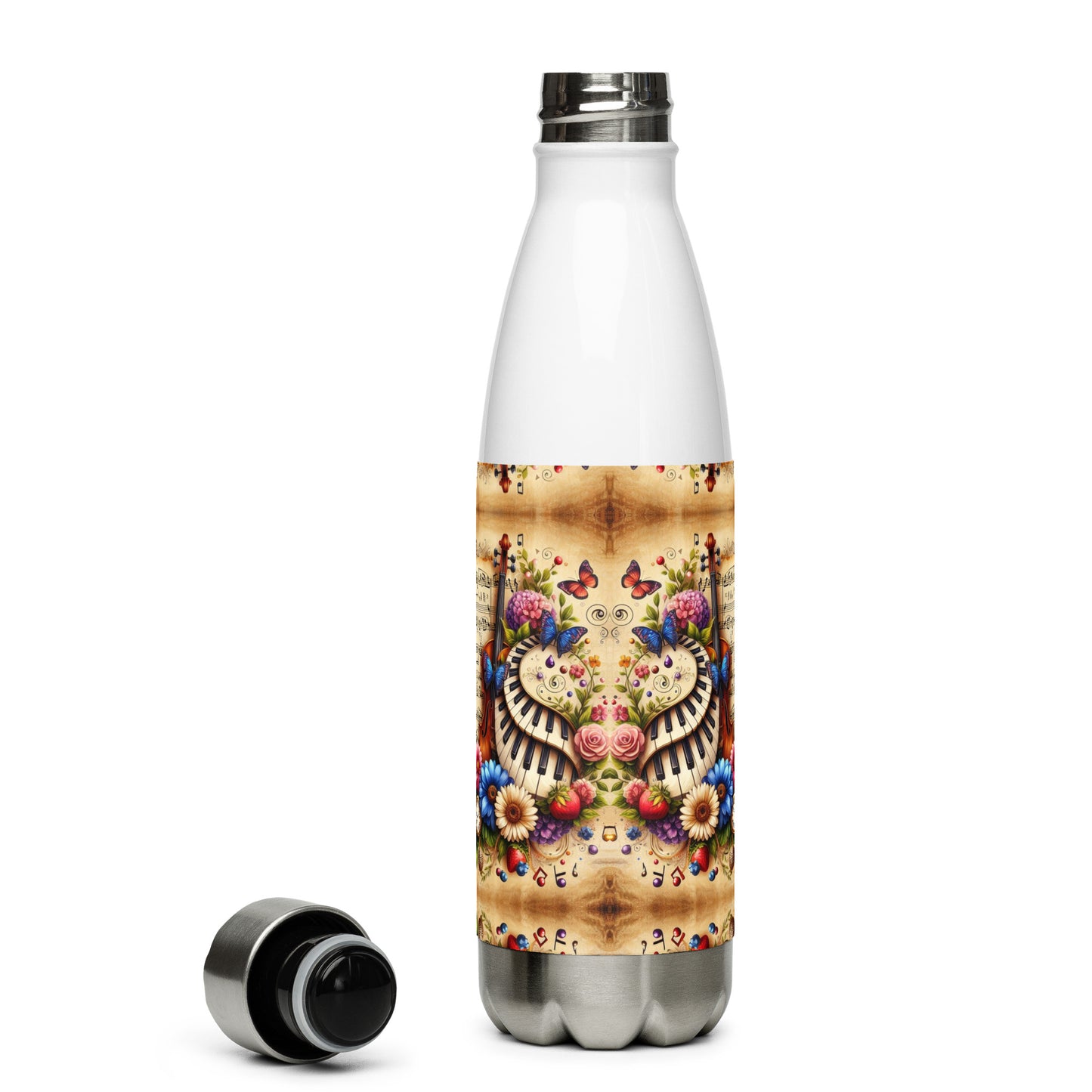 Edelstahl Trinkflasche 'Music is life', Teil meiner 'Music is life'-Kollektion