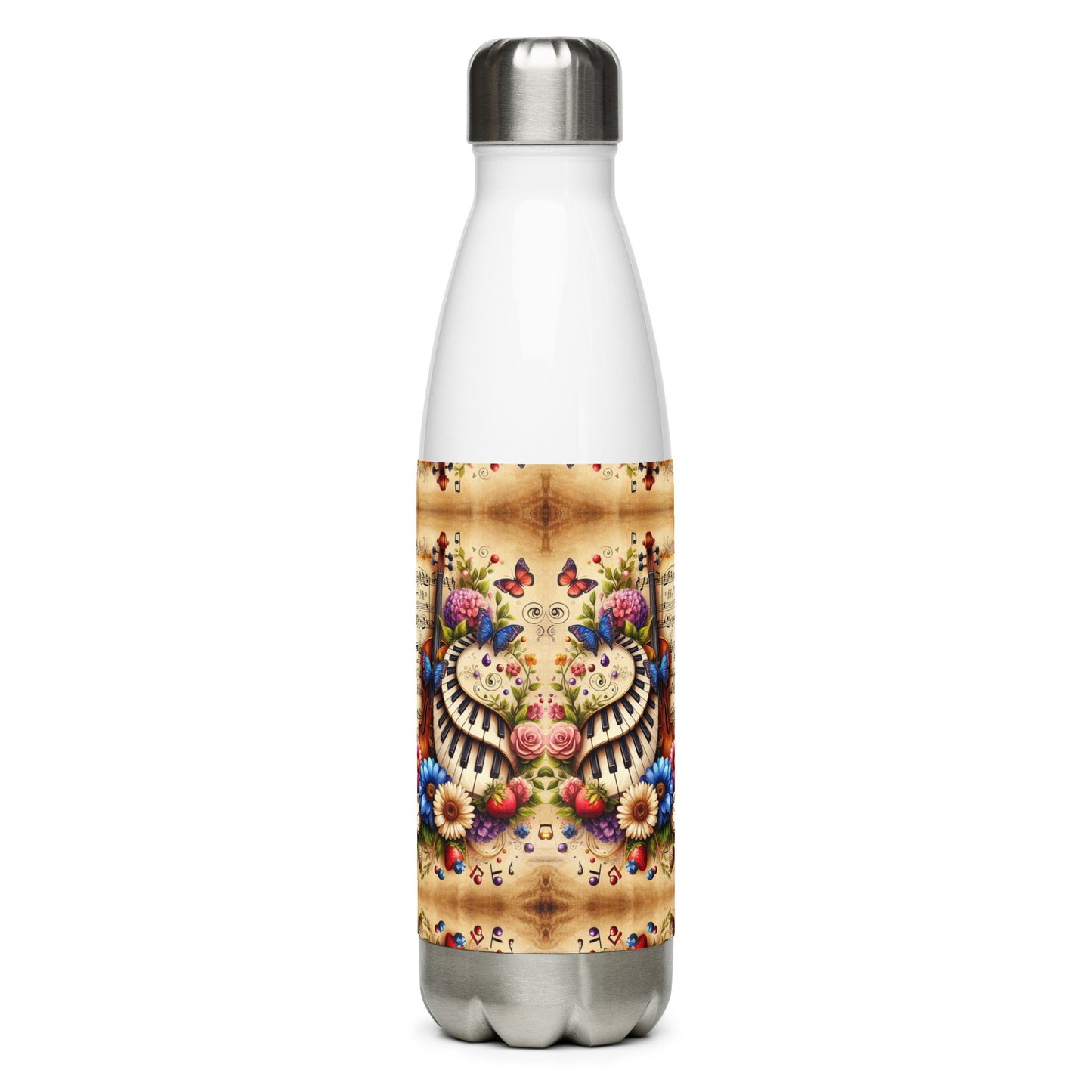 Edelstahl Trinkflasche 'Music is life', Teil meiner 'Music is life'-Kollektion