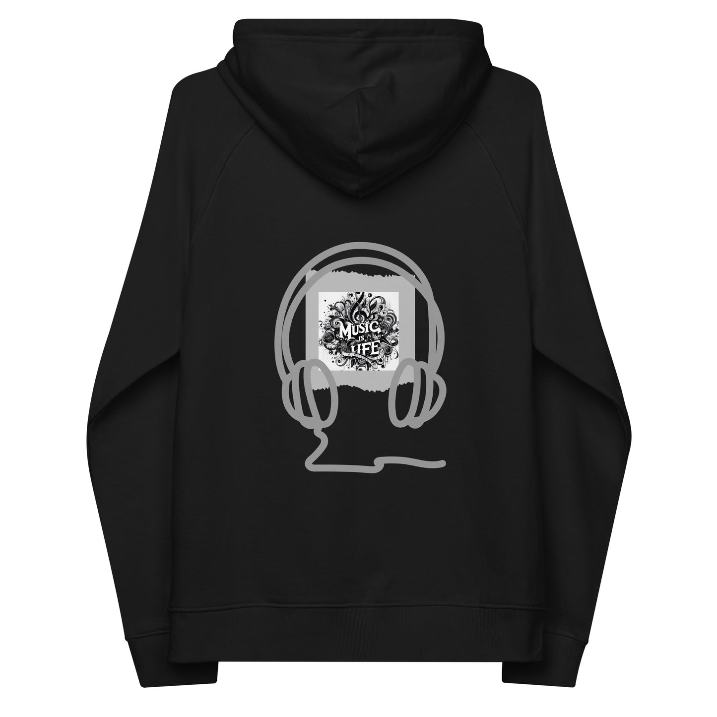 Unisex Bio-Raglan-Hoodie | SOL'S 03568 mit dem Motiv 'Musik', Teil meiner 'Music is life'-Kollektion