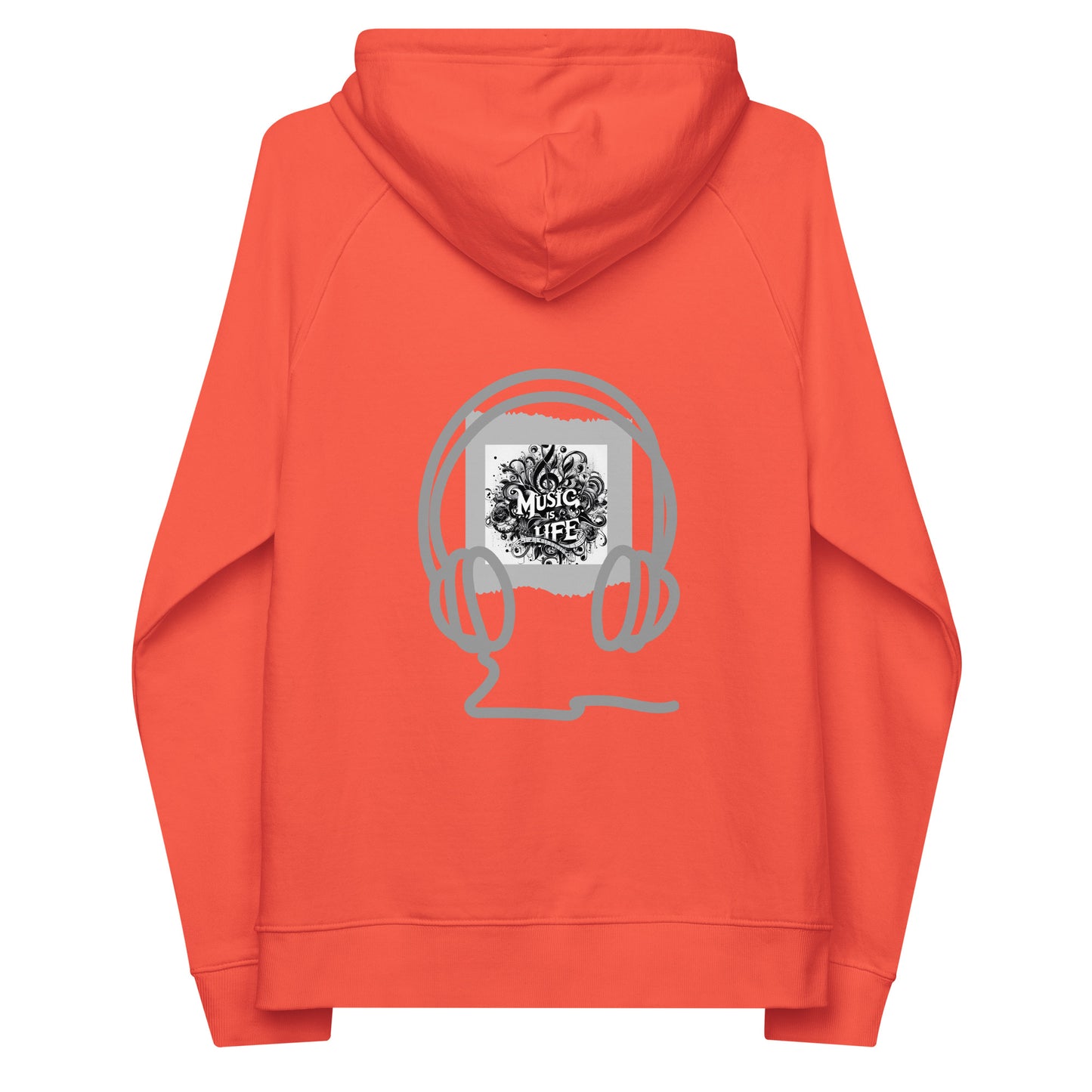 Unisex Bio-Raglan-Hoodie | SOL'S 03568 mit dem Motiv 'Musik', Teil meiner 'Music is life'-Kollektion