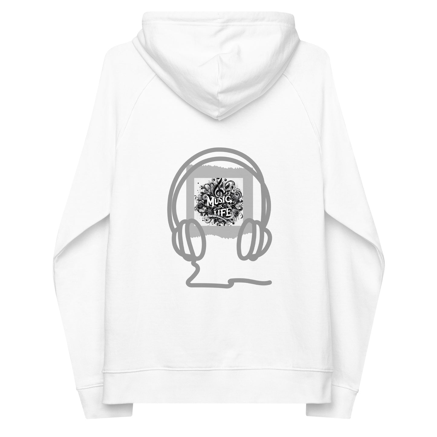 Unisex Bio-Raglan-Hoodie | SOL'S 03568 mit dem Motiv 'Musik', Teil meiner 'Music is life'-Kollektion