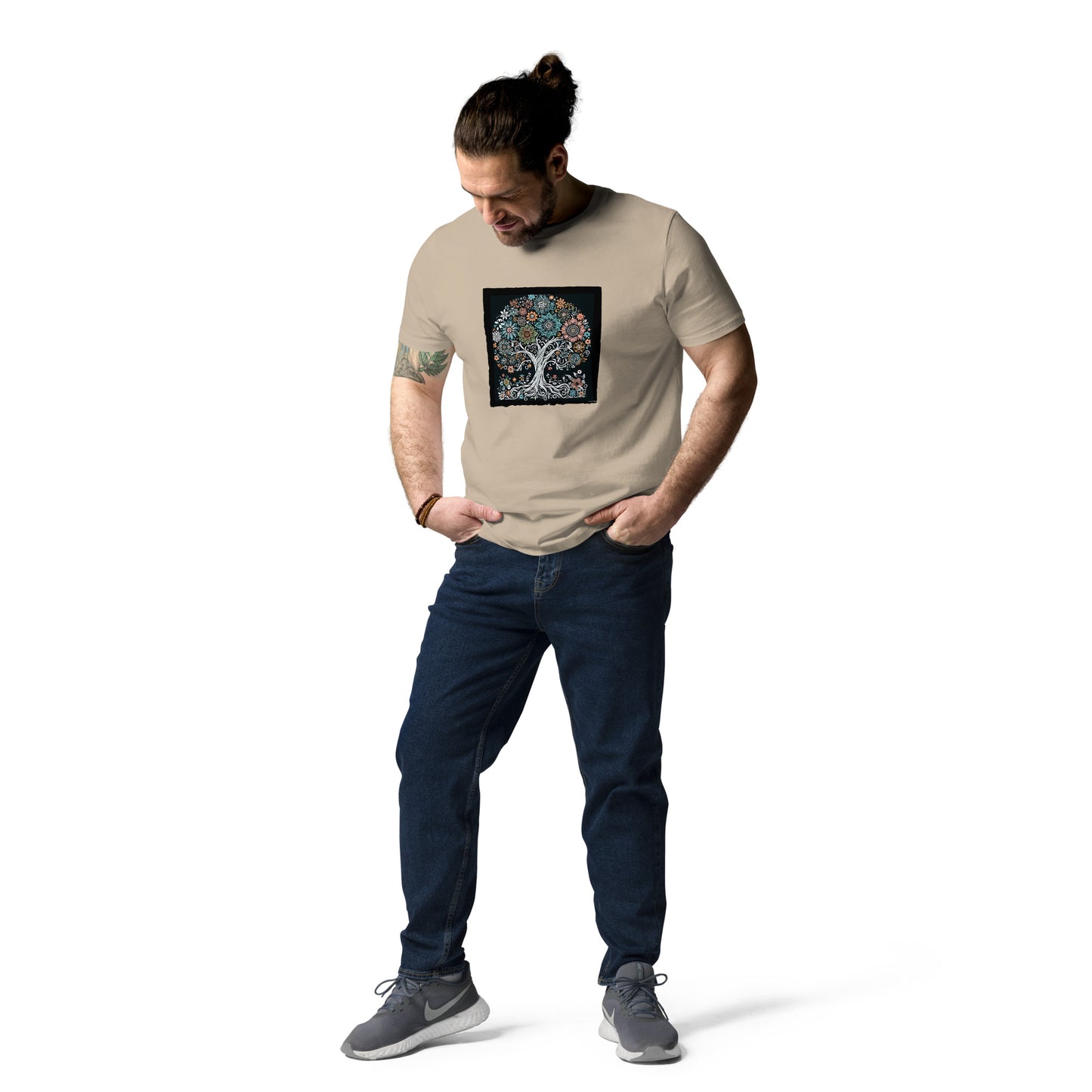 Unisex-Bio-Baumwoll-T-Shirt | Stanley/Stella STTU169 "Lebensbaum im Blütenmeer", Teil meiner „Baum des Lebens“-Kollektion