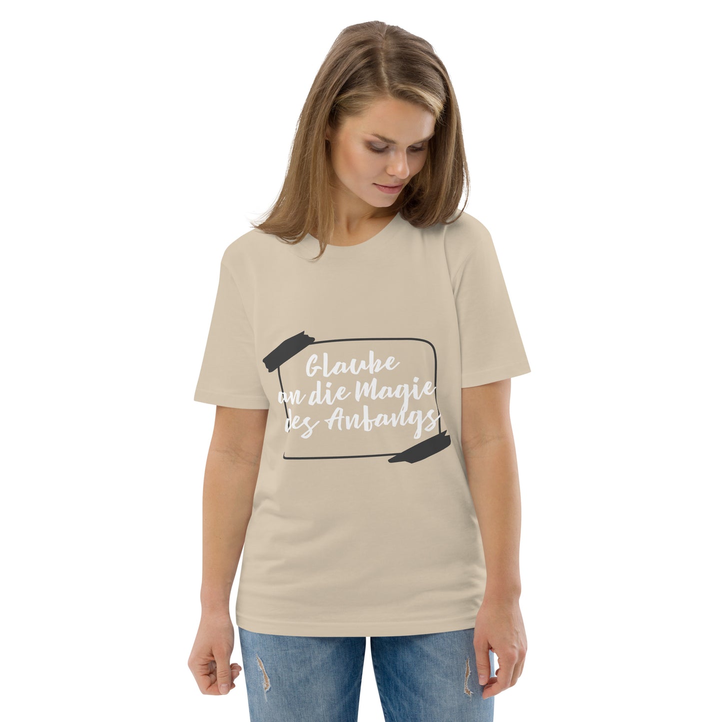 Unisex-Bio-Baumwoll-T-Shirt 'Glaube an die Magie des Anfangs'