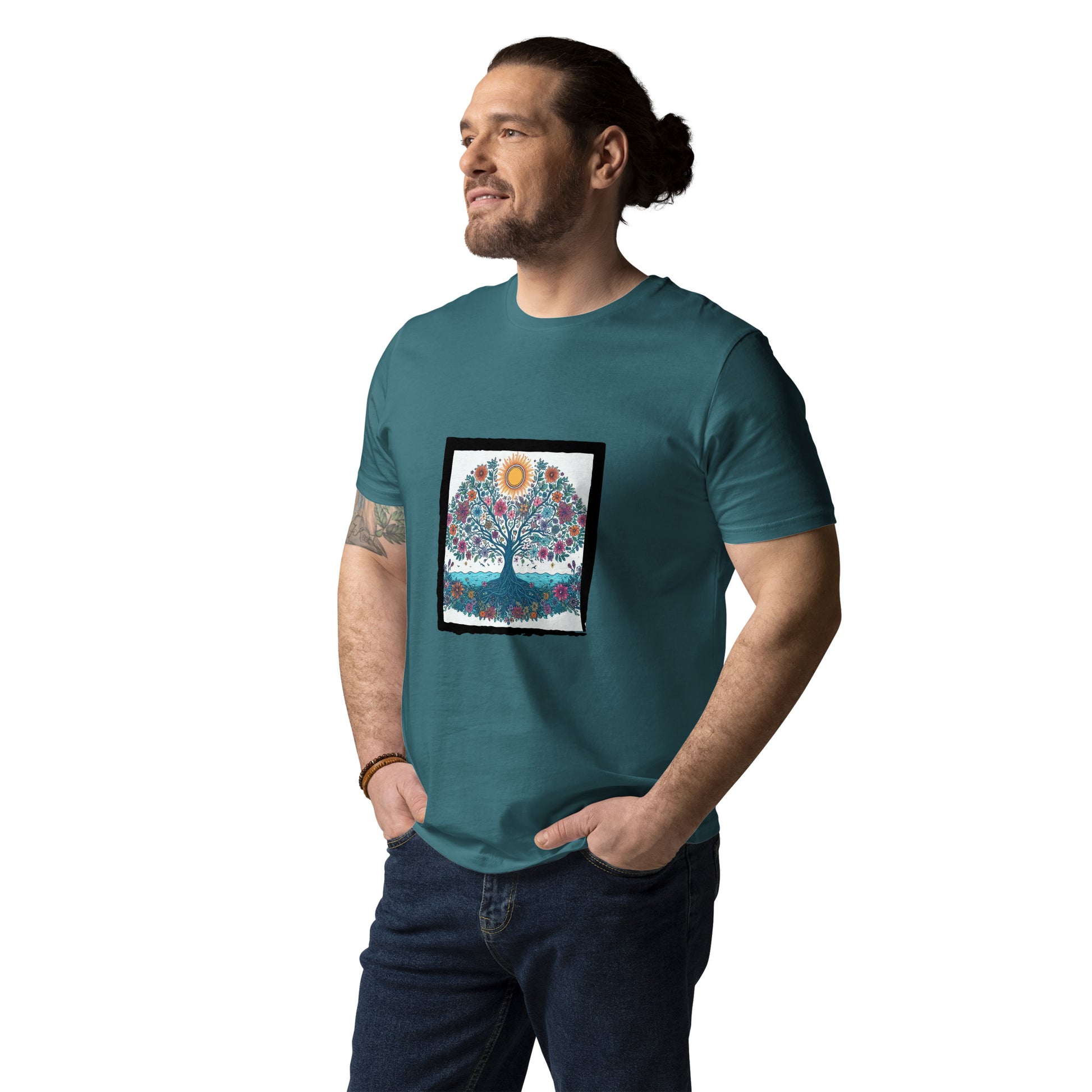 Dieses Unisex-T-Shirt aus 100 % ringgesponnener Bio-Baumwolle ist ein absolutes Muss. Es ist hochwertig, super bequem und das Beste von allem – umweltfreundlich.  Dieses Produkt ist Teil meiner "Baum des Lebens"-Kollektion!  • 100 % ringgesponnene Bio-Baumwolle 