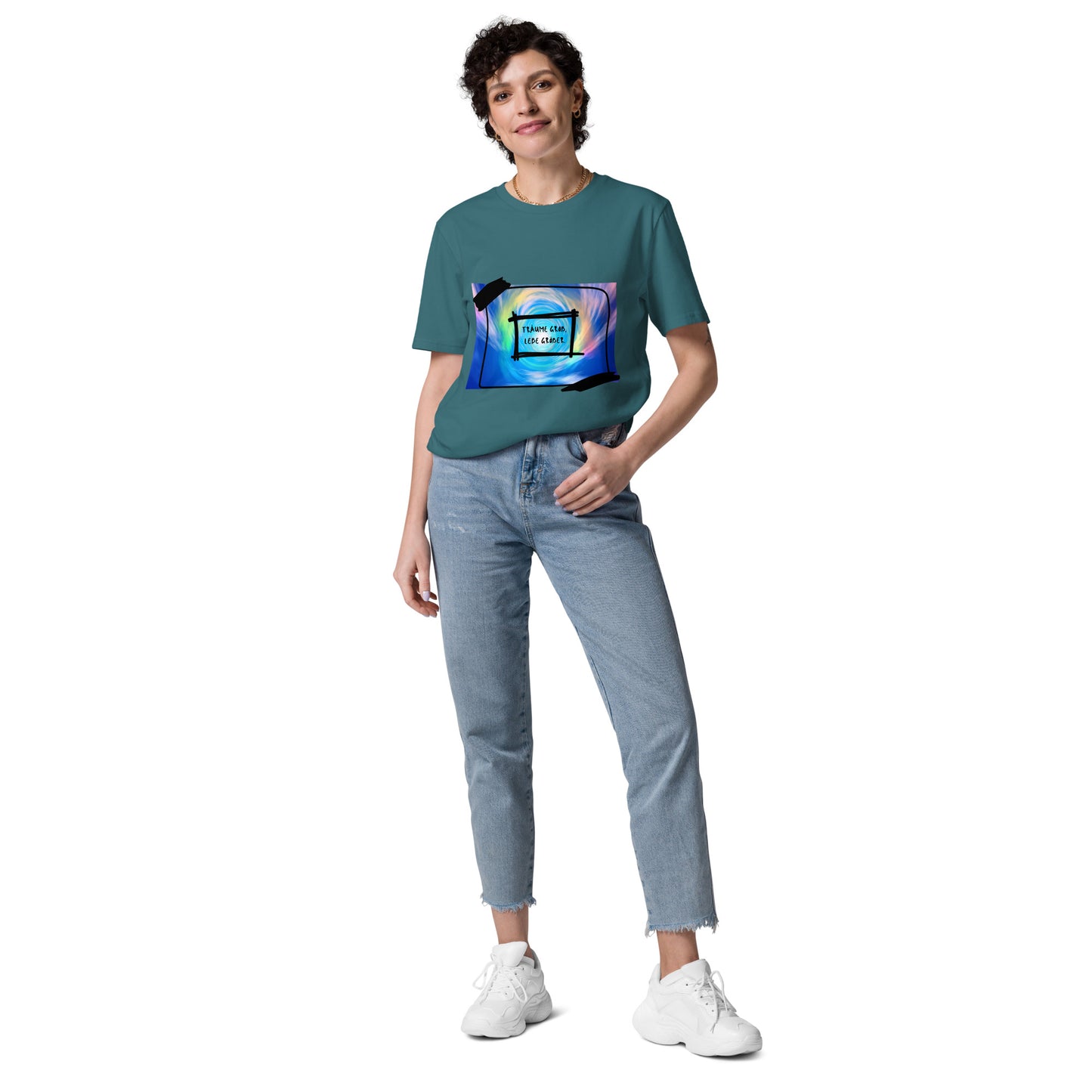 Unisex-Bio-Baumwoll-T-Shirt 'Träume groß, lebe größer'