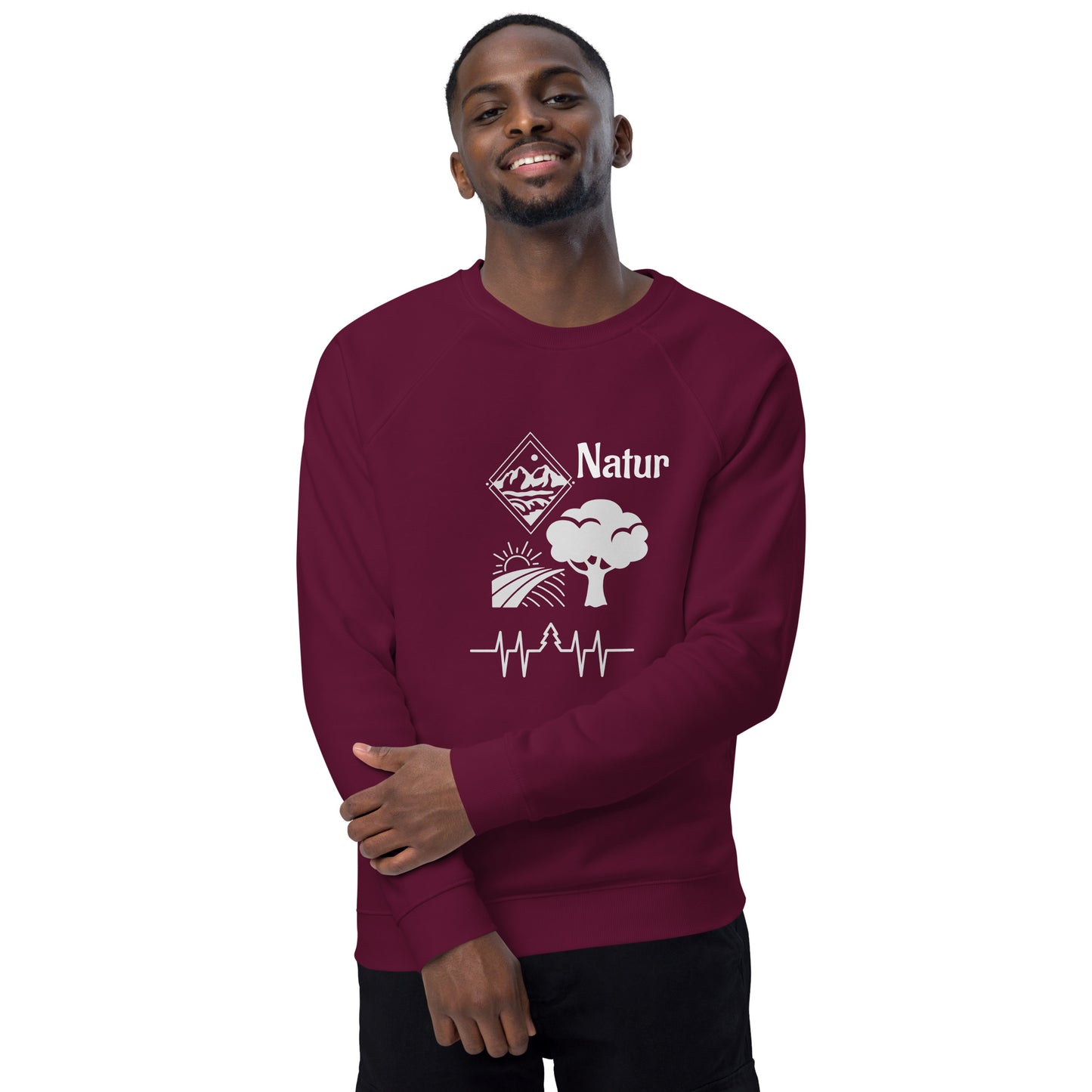 Unisex Bio-Raglan-Pullover mit dem Motiv 'Natur'