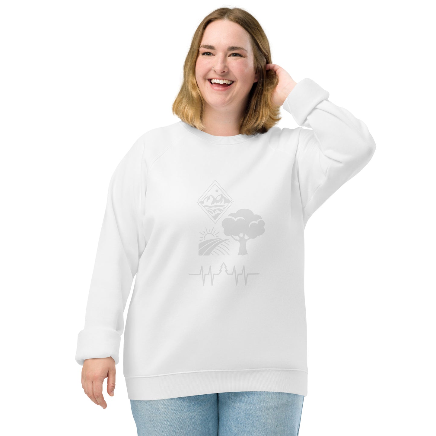 Unisex Bio-Raglan-Pullover mit dem Motiv 'Natur'