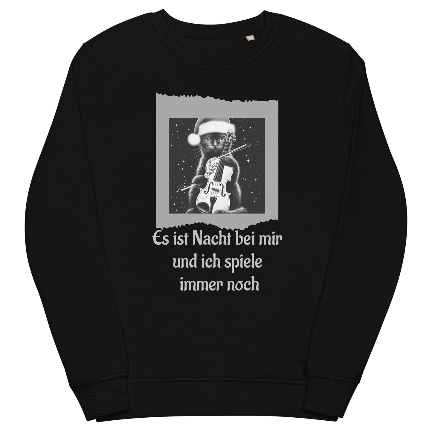 Der Unisex-Bio-Pullover ist aus organischen und recycelten Materialien hergestellt und fühlt sich weich und kuschelig an. Es hat eingesetzte Ärmel, 2×2 Rippen am Kragen und ein abgesetztes Nackenband. Bestelle dein nächstes umweltfreundliches Essential und zeige Stil! 'Merry Christmas'