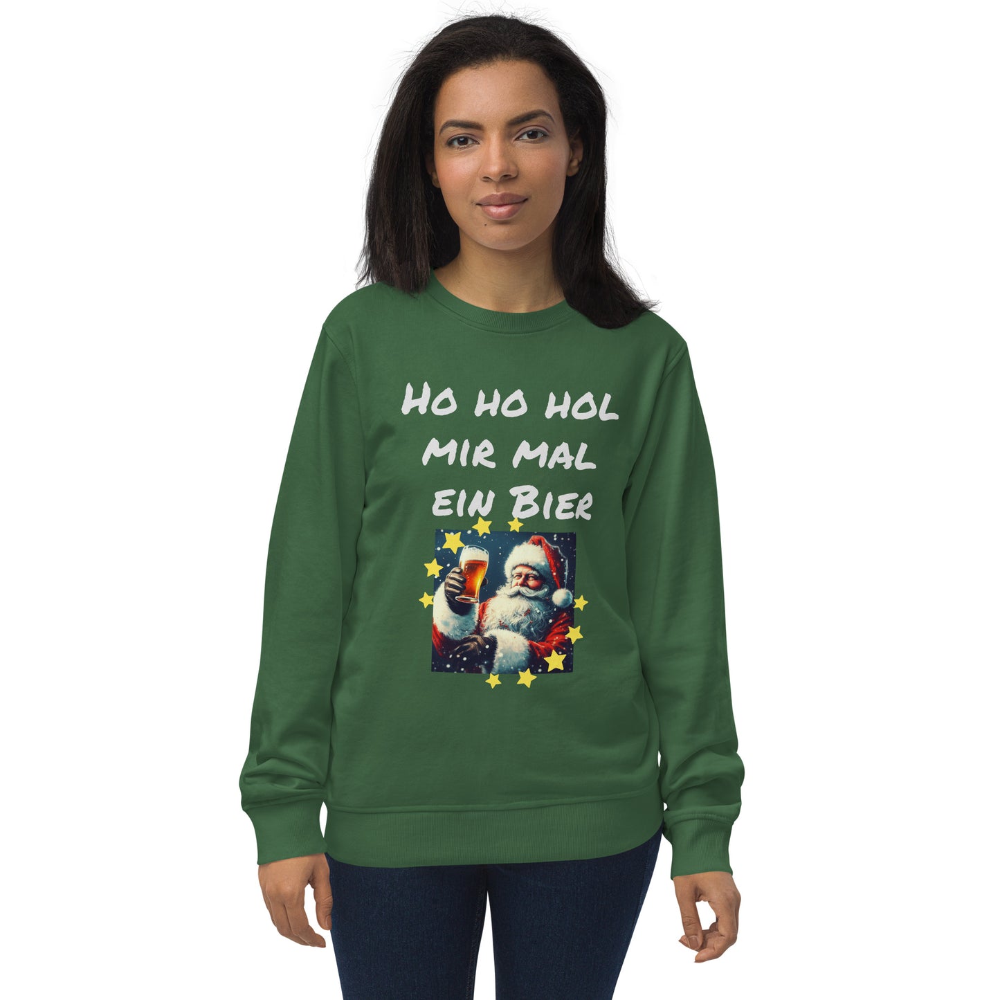 Unisex Bio-Pullover/Organischer Pullover | SOL'S 03574  'Ho ho hol mir Mal ein Bier'