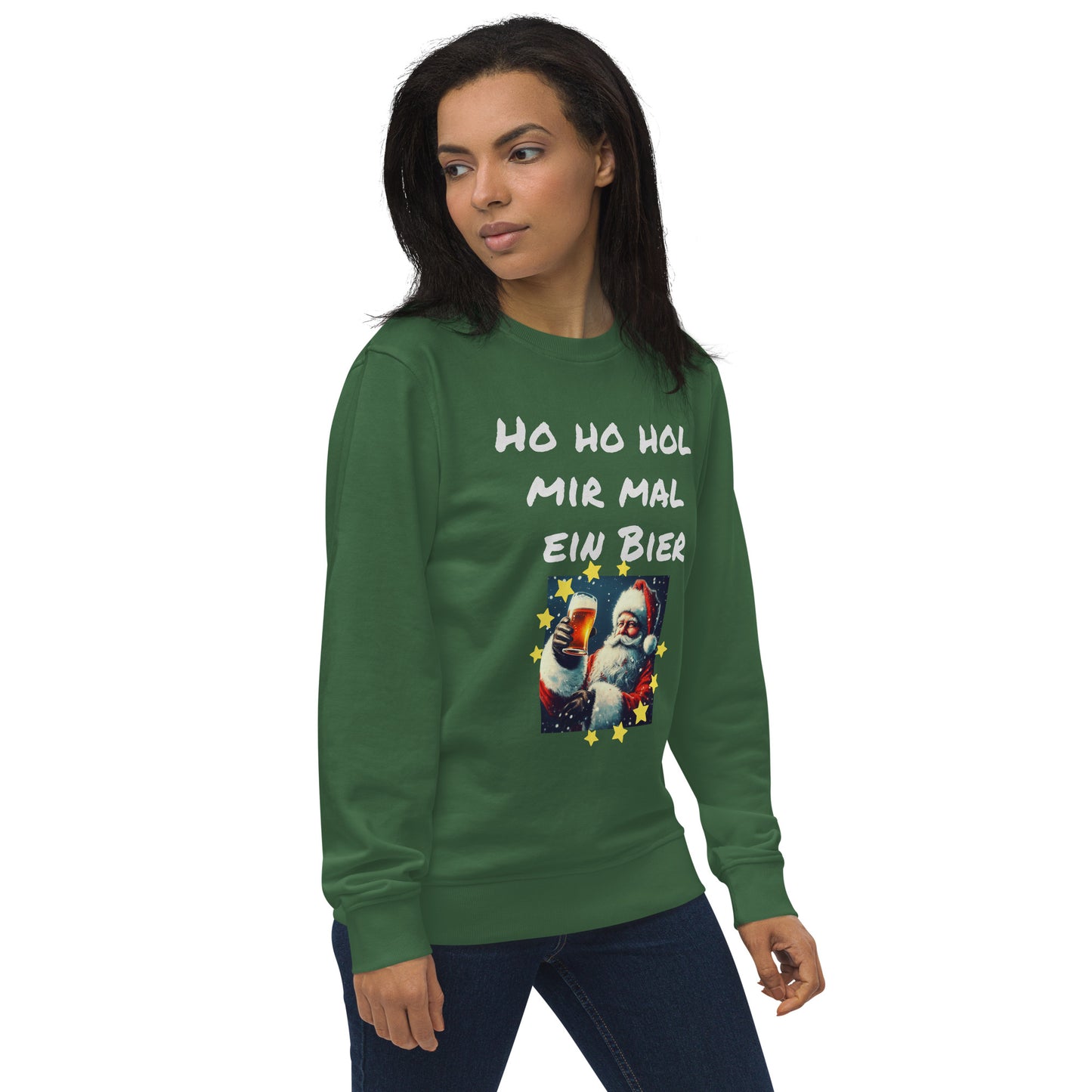 Unisex Bio-Pullover/Organischer Pullover | SOL'S 03574  'Ho ho hol mir Mal ein Bier'