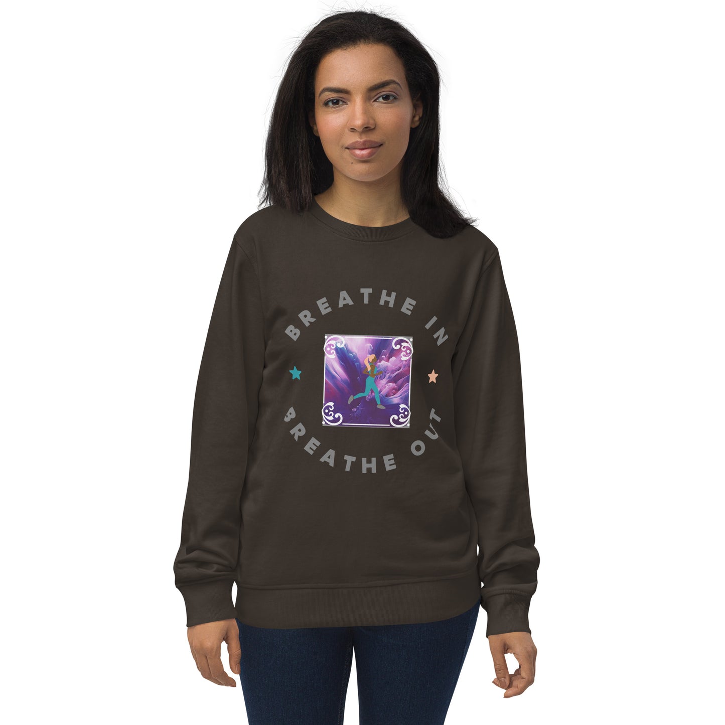 Unisex Bio-Pullover 'Breathe in, breathe out'