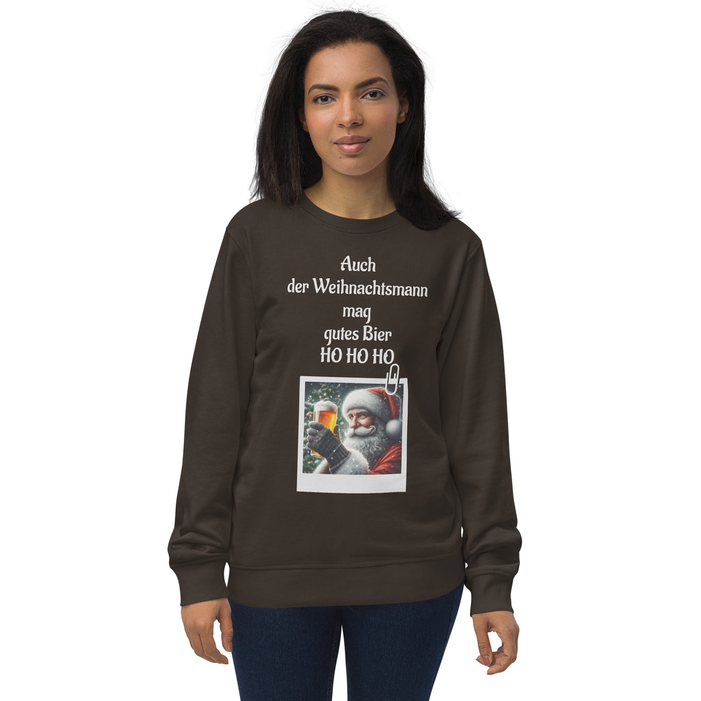 Unisex Bio-Pullover/Organischer Pullover | SOL'S 03574 'Auch der Weihnachtsmann mag gutes Bier'