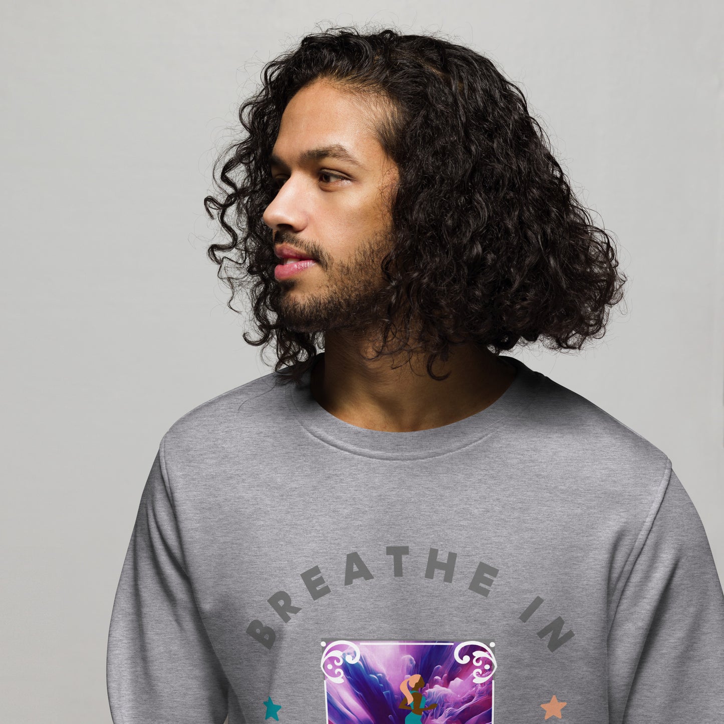 Unisex Bio-Pullover 'Breathe in, breathe out'